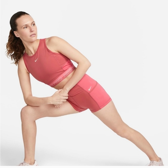 Nike- Pro Dri-Fit Womens Cropped Training Tank(Sea Coral/Coconut Milk) - Picture 5 of 5